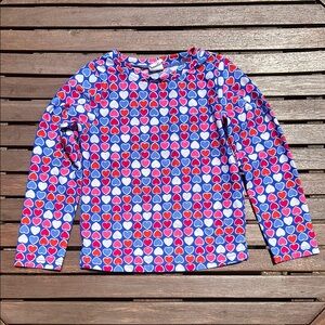 Baby Gap Girls Heart Pattern Swim Top - Blue and Pink size 4 years